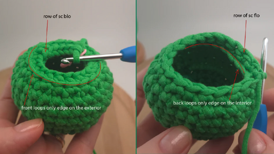 How to Stitch Through the Front Loop Only (flo) or the Back Loop Only (blo)